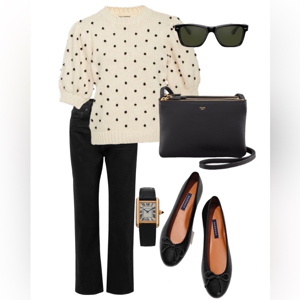 Ulla Johnson Bettine Puff Sleeve Polka Dot Sweater